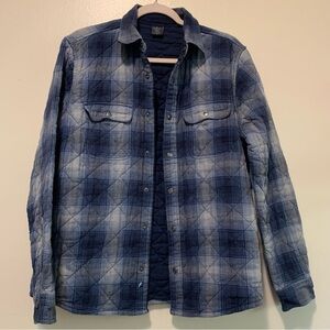 Taylor Vintage Blue Plaid Reversible Quilted shirt jacket size medium